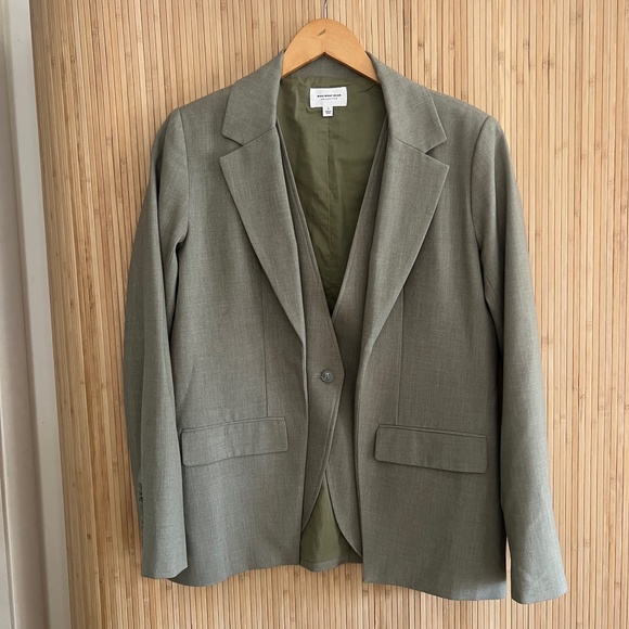 Who What Wear Collection Jackets & Blazers - Who What Wear Audrey Layered Blazer Stone Green